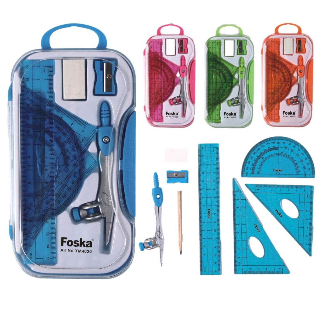 Colourful Compass Set with Rulers Math Set– Choice Wholesale
