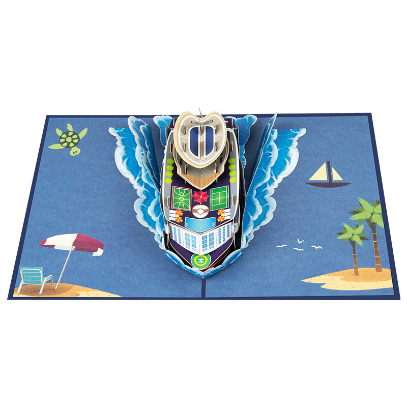 Ocean Escape 3D Cruise Ship Pop Up Greeting Card