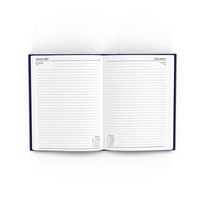 Janrax 2024 A5 Day Per Page Blue Desk Diary