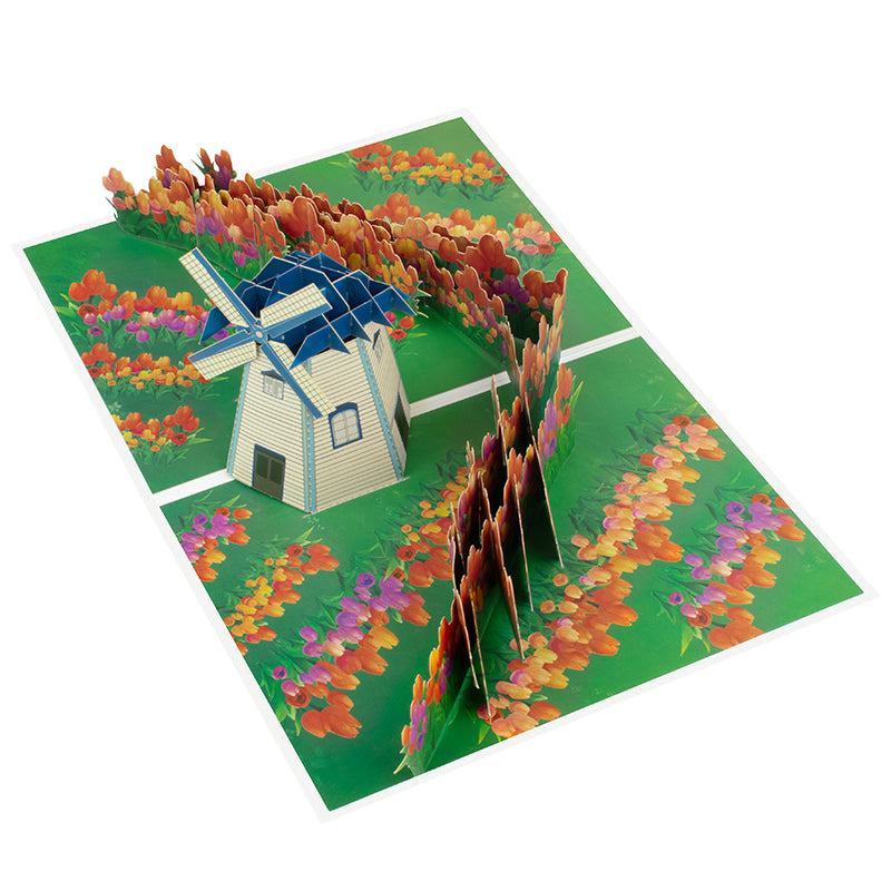 Tulip Breeze 3D Windmill 3D Pop Up Greeting Card