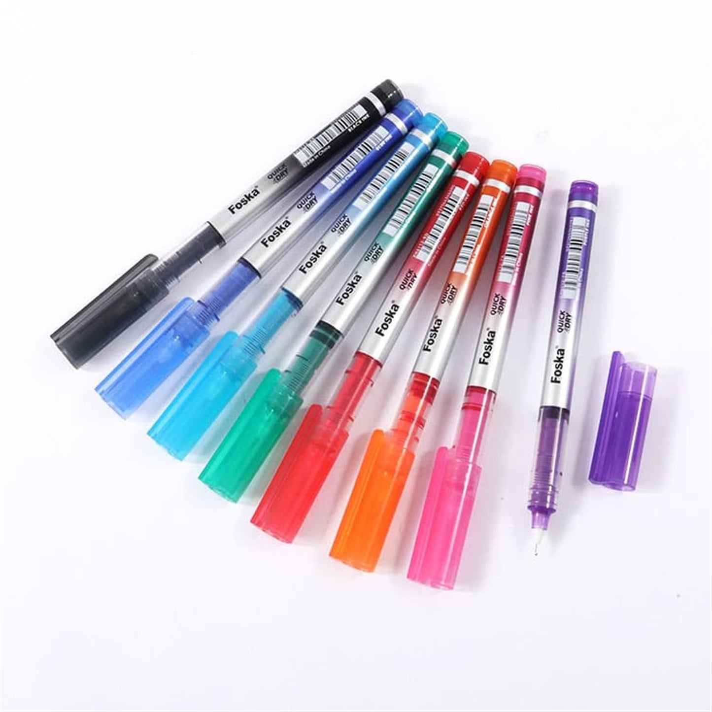Pack of 8 0.5mm Plastic Colorful Roller Pens