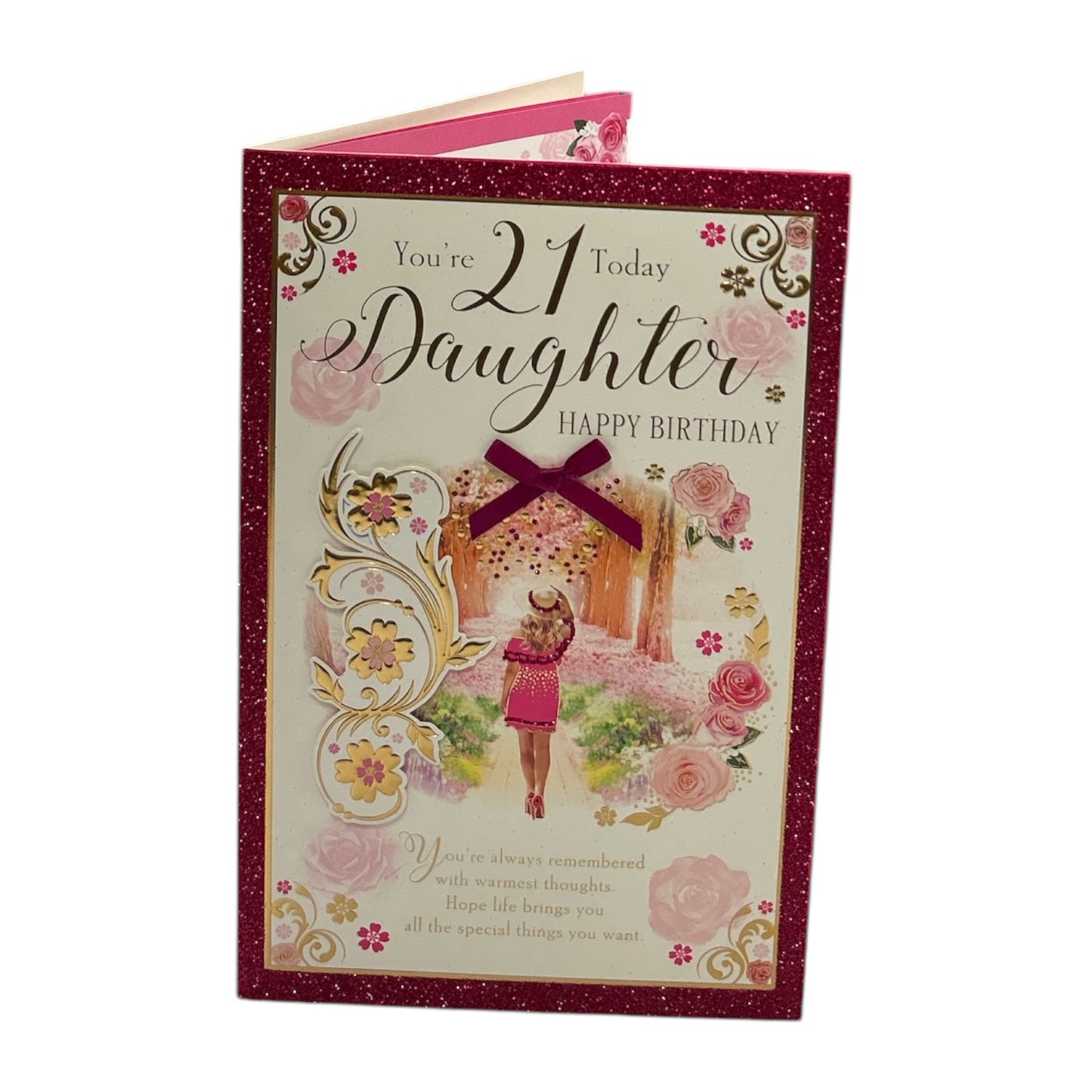 Daughter Age 21 Girl Walking Through A Park Birthday Card