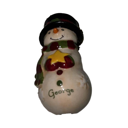 Personalised snow man - Christmas decorations - Gift ornament - George