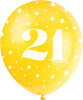 Pack of 5 Number 21 12" Latex Balloons