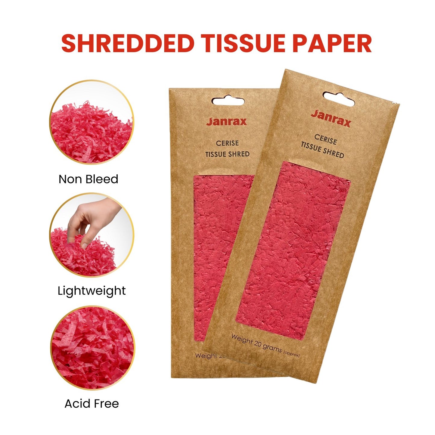 Cerise Tissue Shred 20g