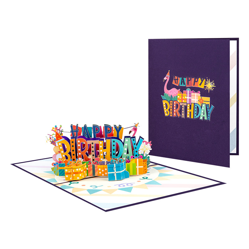 Flamingo Fiesta 3D Pop Up Birthday Card
