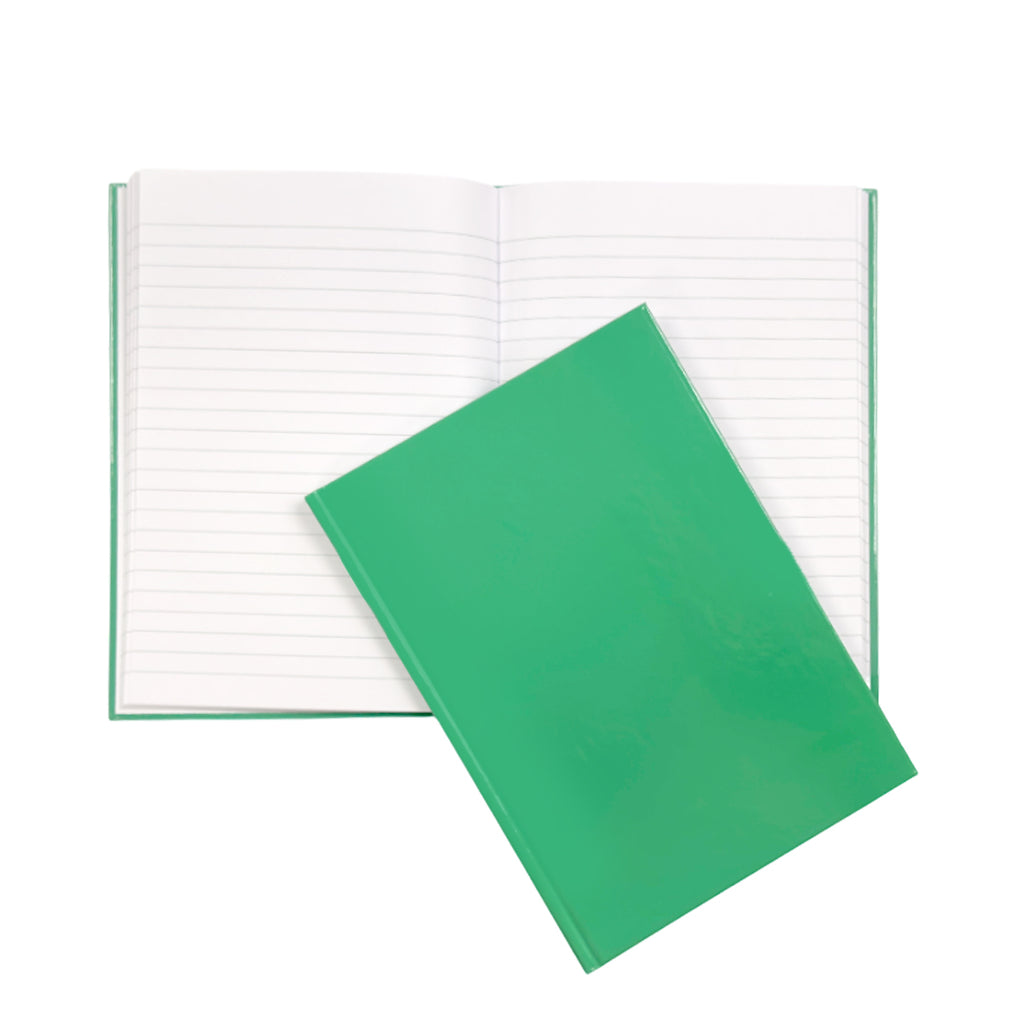 A5 160 Pages 8mm Ruled Green Casebound Notebook– Choice Wholesale