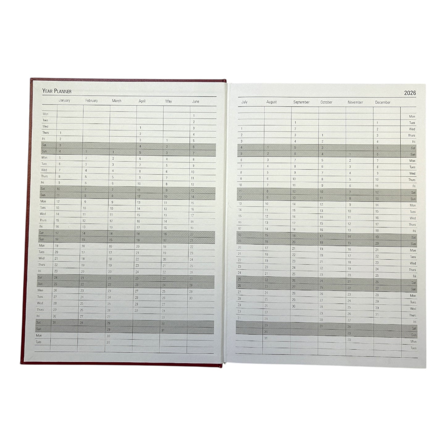 Janrax 2026 A4 Day Per Page Blue Desk Diary