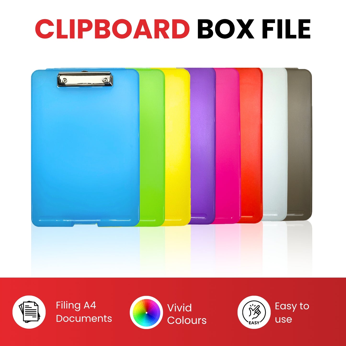A4 Green Clipboard Box File - Storage Filing Case