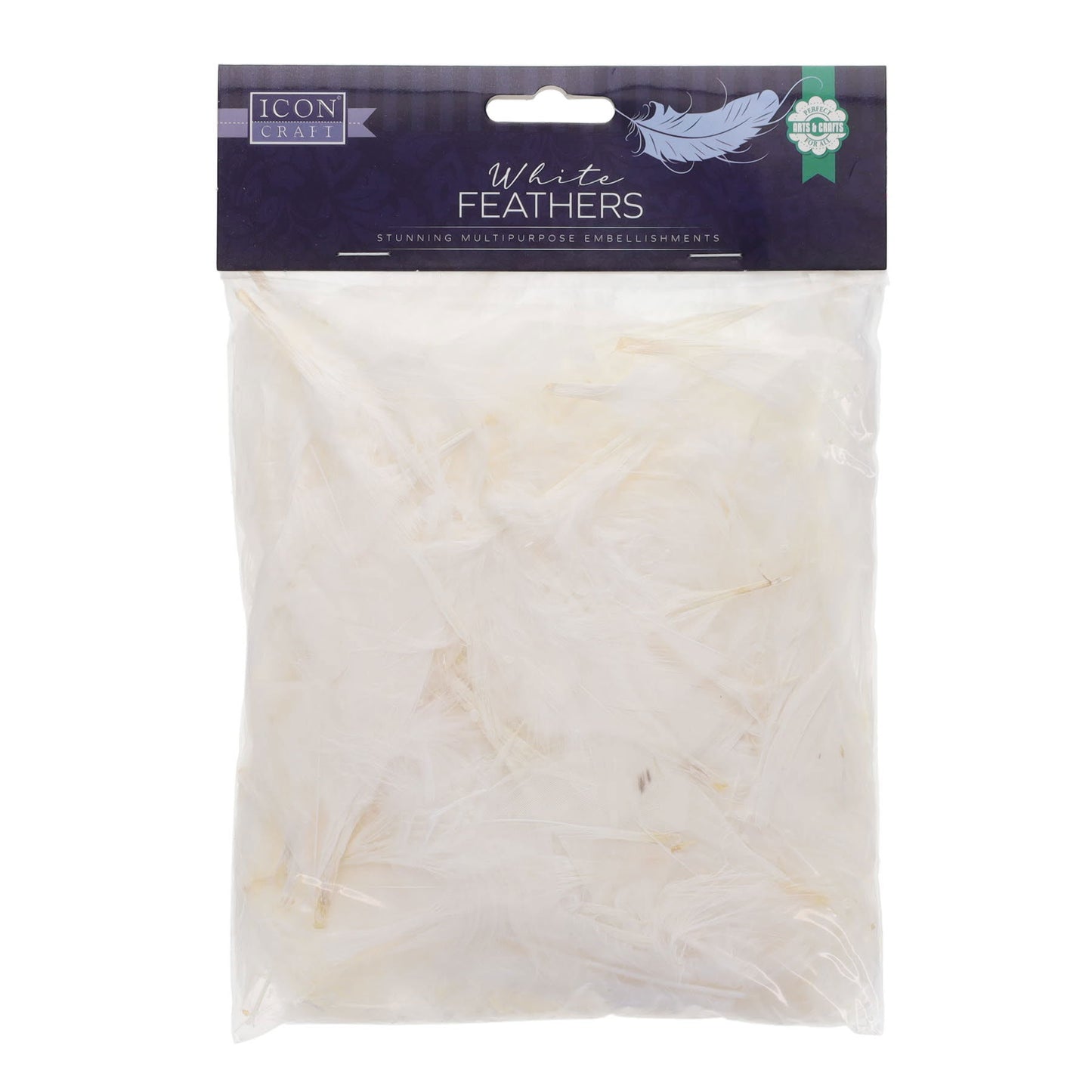 Bag of 20g White Feathers by Icon Craft
