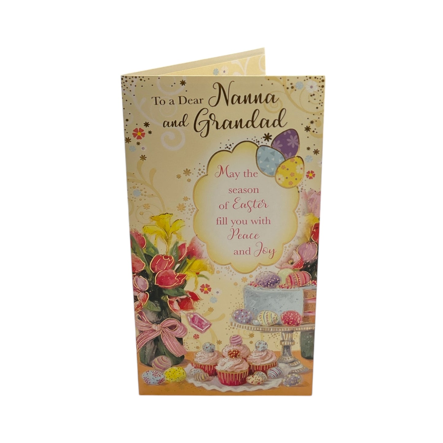 To Nanna and Grandad Cupcake and Eggs Design Easter Card