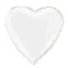 White Solid Heart Foil Balloon 18"