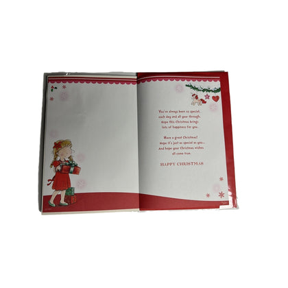 For a Special Granddaughter Sparkly Magical Christmas Card with Badge