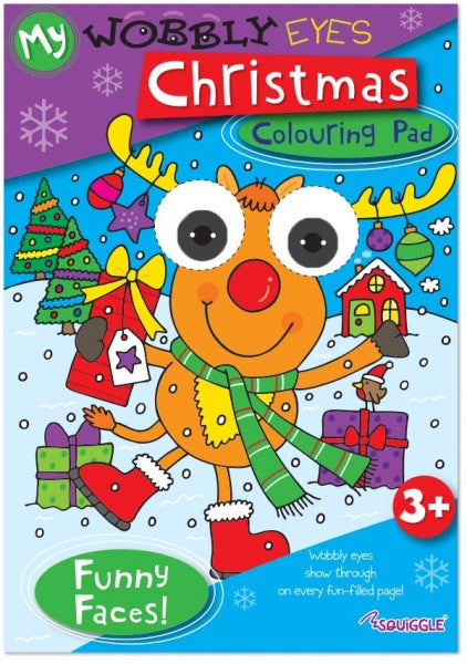 Single A4 32 Pages Christmas Wobbly Eyes Colouring Pad