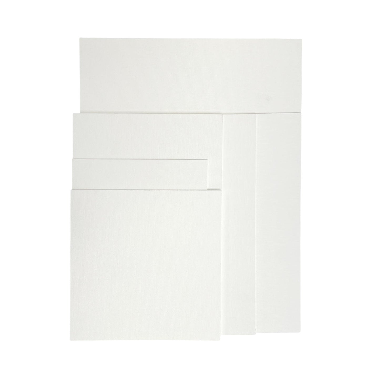 Set of 10 Assorted Sizes Blank White Flat Stretched Board Art Canvas By Janrax
