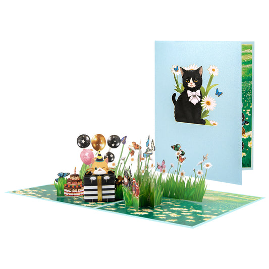 Meowgical Moments 3D Cat Pop Up Birthday Card