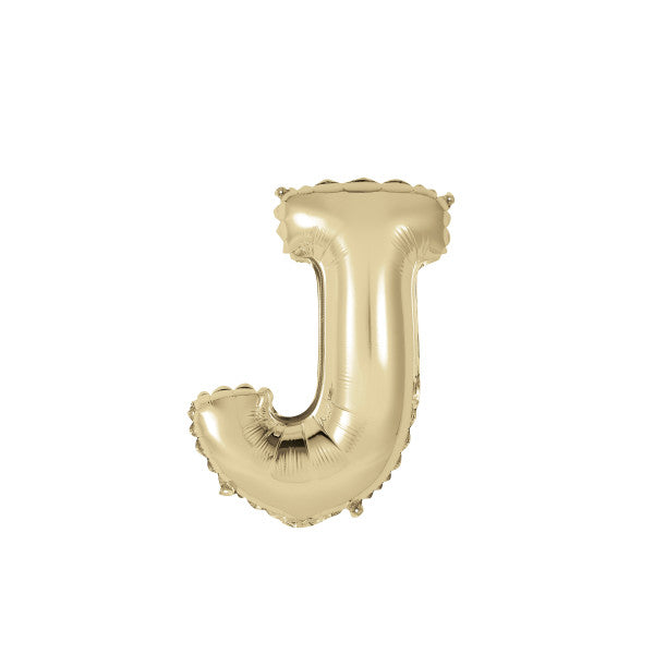 Gold Letter J Shaped Foil Balloon 14
