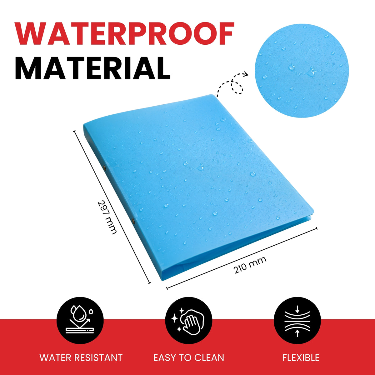 A4 Slim Clear Translucent Ringbinder - Filing Ring Binder Storage