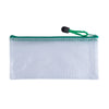 Pack of 12 DL Green PVC Mesh Zip Bags