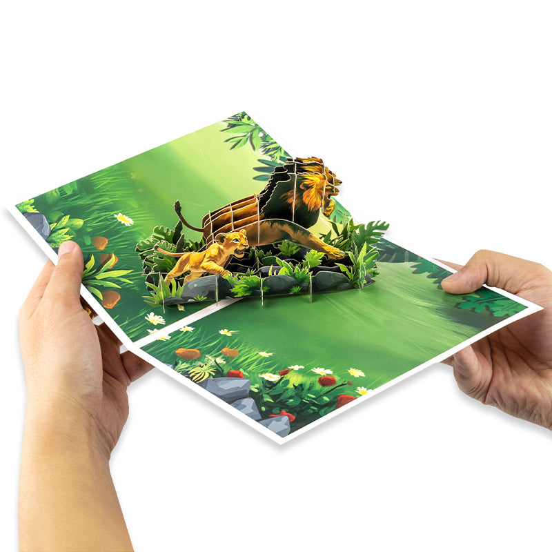 Lion Legacy 3D Father & Son Pop Up Father's Day Card