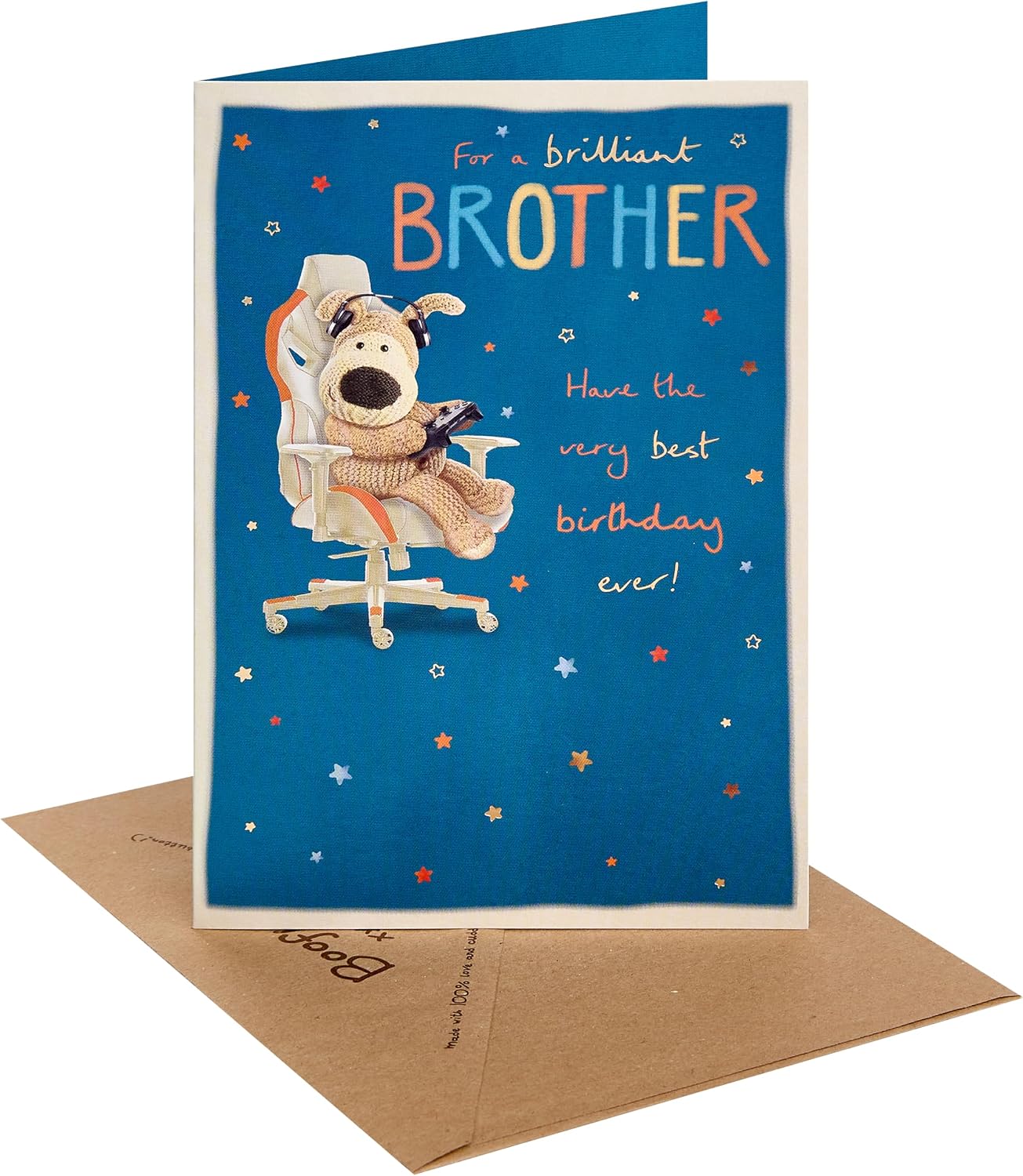 Boofle with Headphones Brother Birthday Card