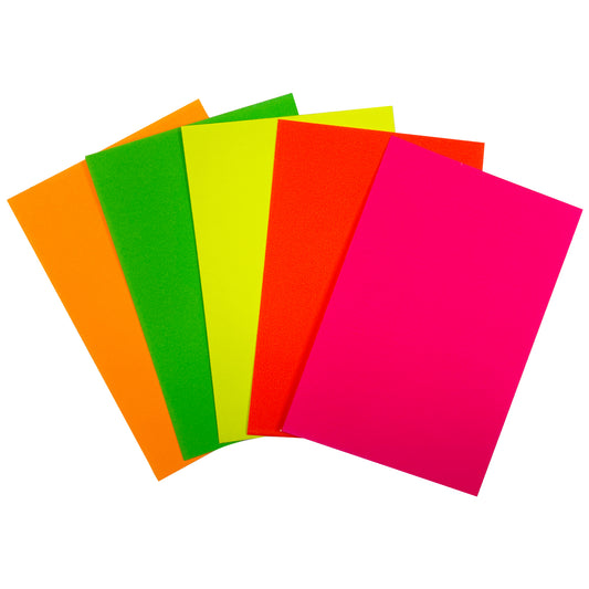 Pack of 400 Assorted Coloured Neon Fluorescent Rectangle Shape 150 x 100mm