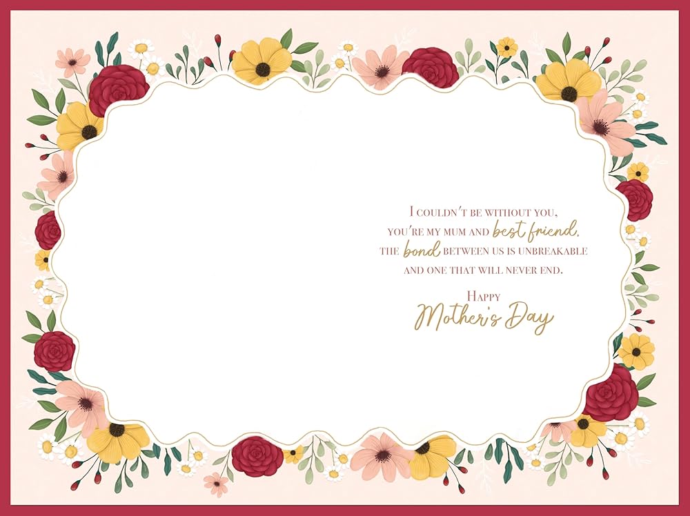 Floral Artwork And Verse Beautiful Mother's Day Card
