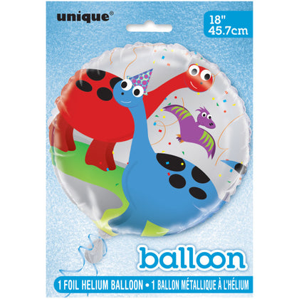 Party Dinosaur Round Foil Balloon 18
