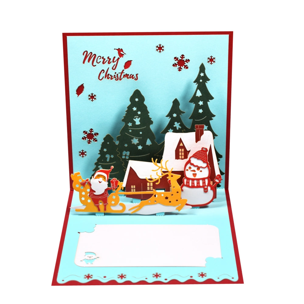 Santa Claus and Winter Scene 3D Pop Up Christmas Card
