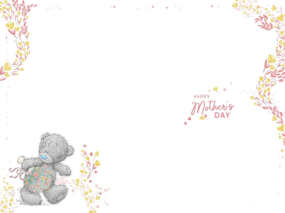 Bear With Vase Of Flowers Mum I'd Pick You Mother's Day Card