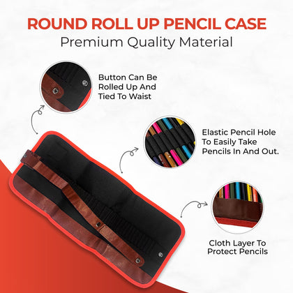 Round Roll Up Pencil Case