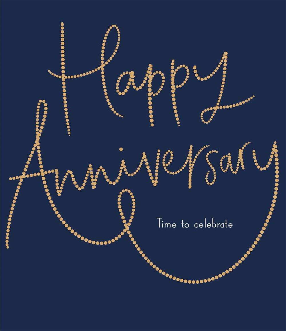 Script Lettering Design Anniversary Card