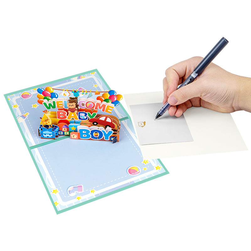 Bundle of Joy Welcome Baby Boy 3D Pop Up Greeting Card