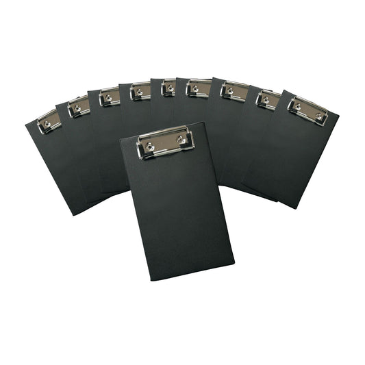 Pack of 10 Black Mini Clipboards