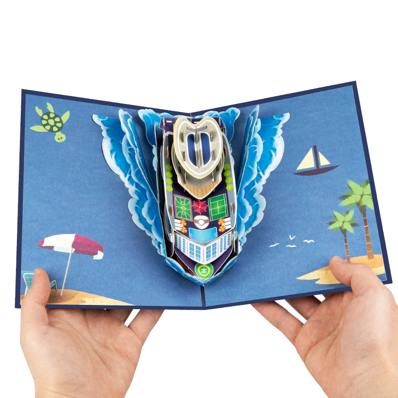 Ocean Escape 3D Cruise Ship Pop Up Greeting Card