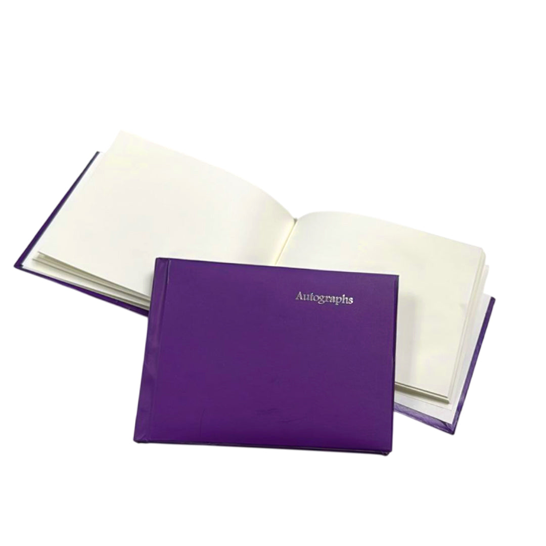 Pack of 12 Purple 100 Pages Autograph Books – School Leavers Signature, End of Term Memory Book