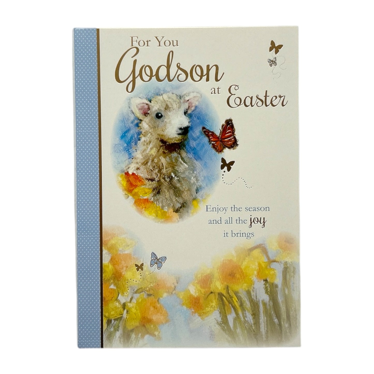 For You Godson Cute Lamb Floral Design Easter Card