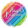 Balloons & Rainbow Birthday Round Foil Balloon 18"