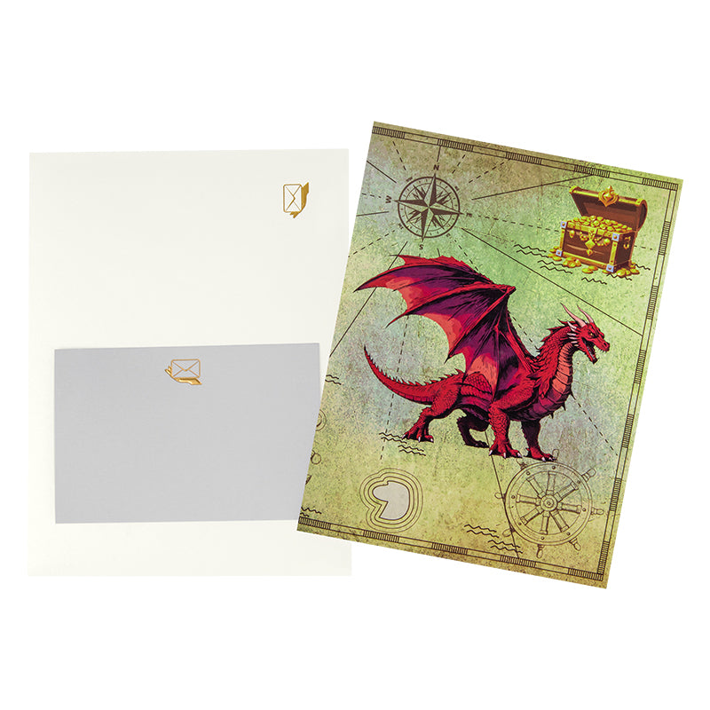 Fiery Red Dragon Fantasy 3D Pop Up Greeting Card