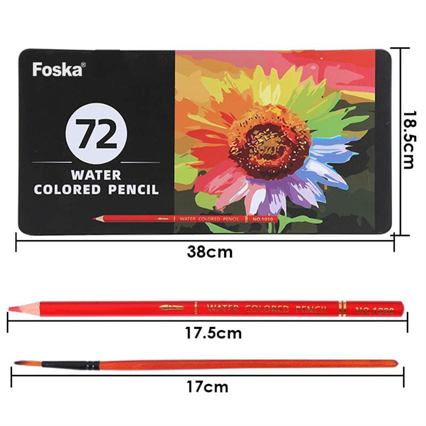 Pack of 72 Professional Water Coloured Pencils
