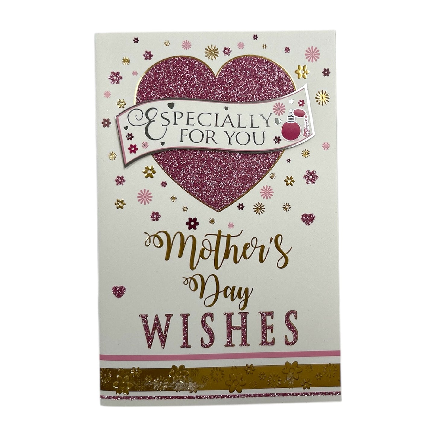 Especially For You Glitter Heart Design Open Mother's Day Card