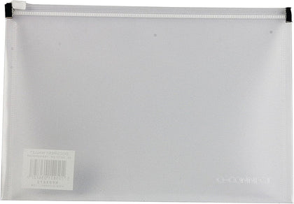 Pack of 10 A4 Transparent Document Zip Wallets