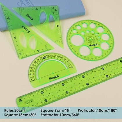5 Pieces Plastic Flexible Geometric Set