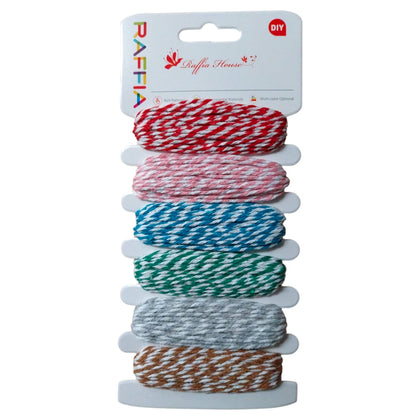 5m Raffia Craft Assorted Two Colour Cotton Thread String