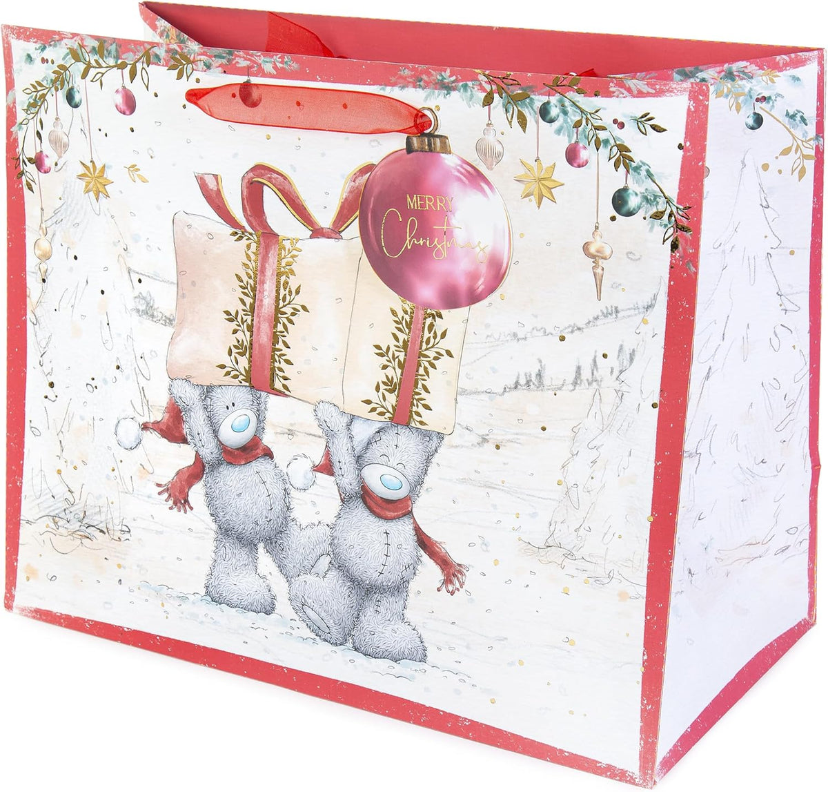 Me To You Bear with Bauble Christmas Large Sized Gift Bag