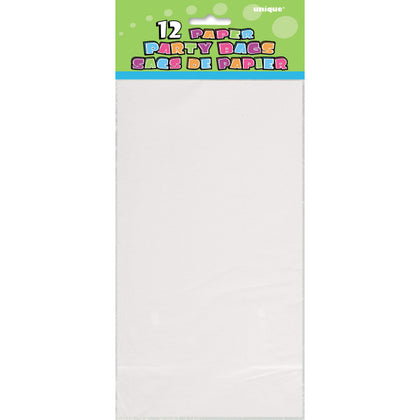 Pack of 12 White Paper Party Bags