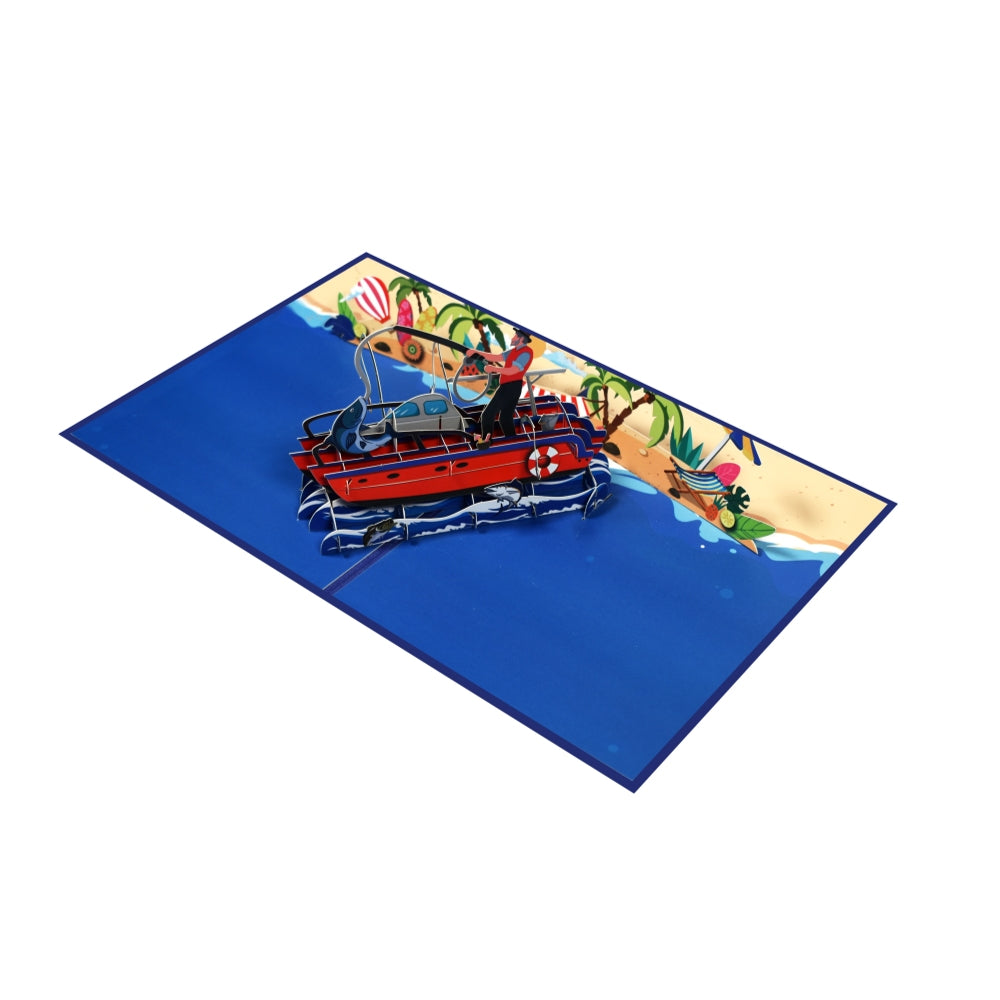 Fishing Scene 3D Pop Up Greeting Card