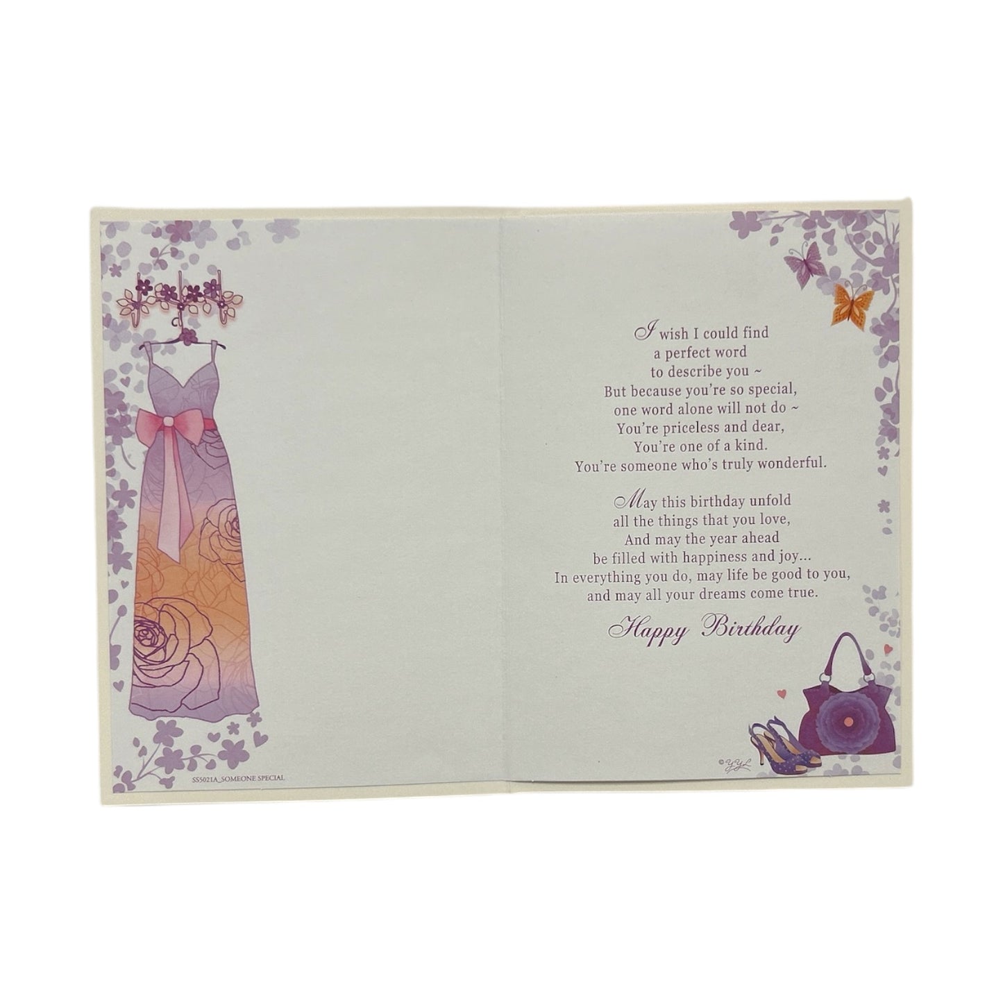 To Someone Special Dress Purse and Shoes Design Birthday Card