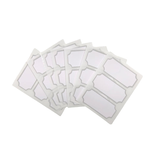 Pack of 252 Silver Border Printed 34x75mm Self-Adhesive Labels