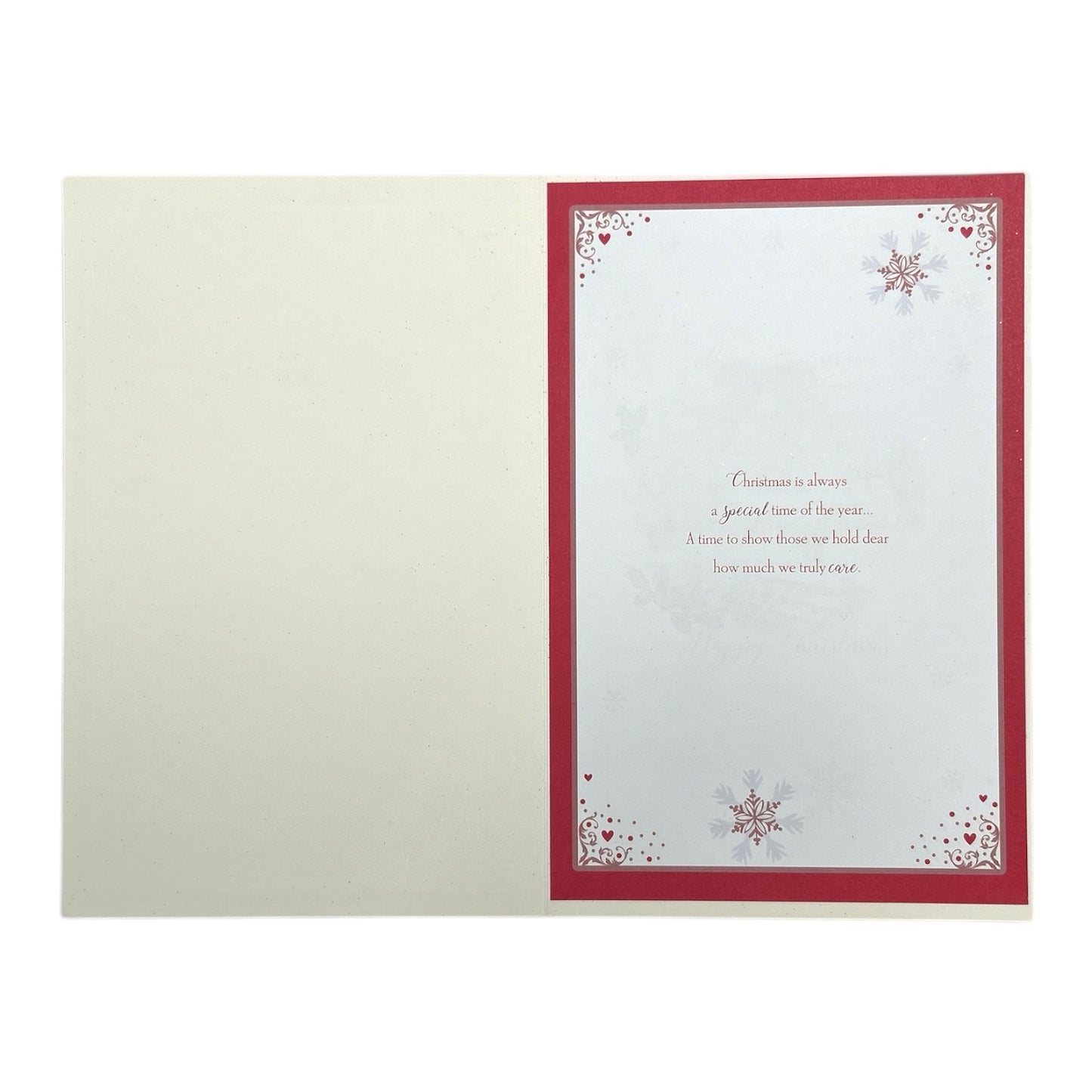 For a Dear Son and Partner Couple Walking in Winter Wonderland Design Christmas Card 